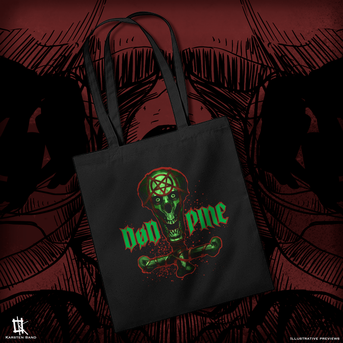 DØD&PINE - Pentagram Skull